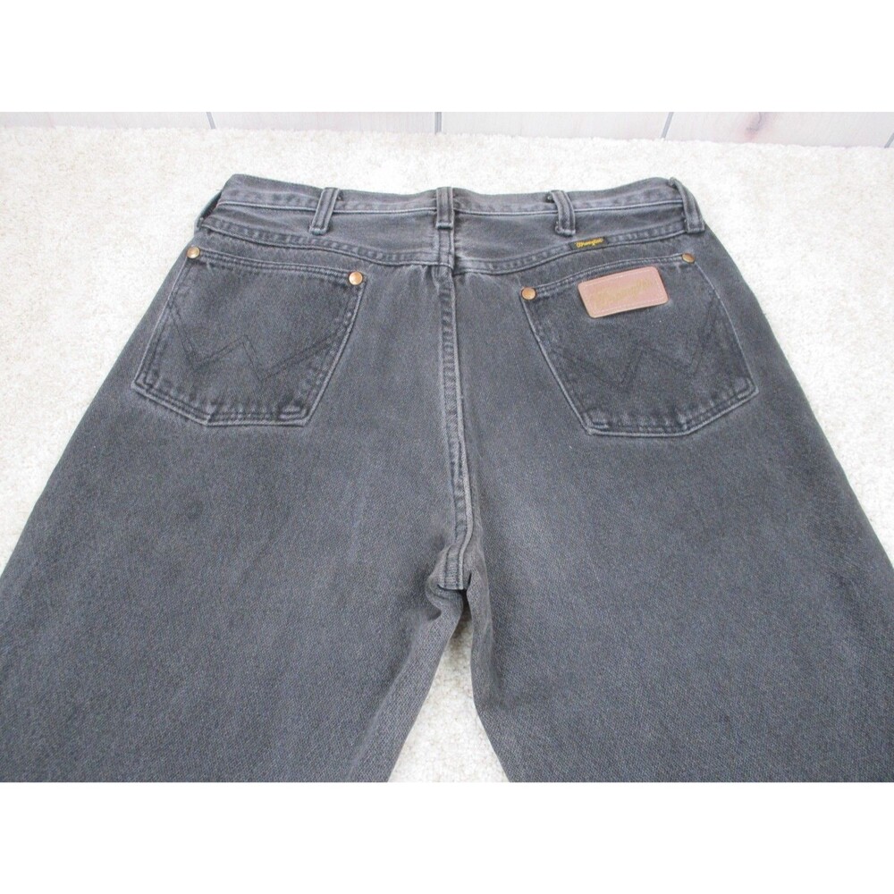 VINTAGE Wrangler Jeans Mens 30x36 Black 13MWZ Cowboy Straight Western Denim USA - Picture 2 of 14